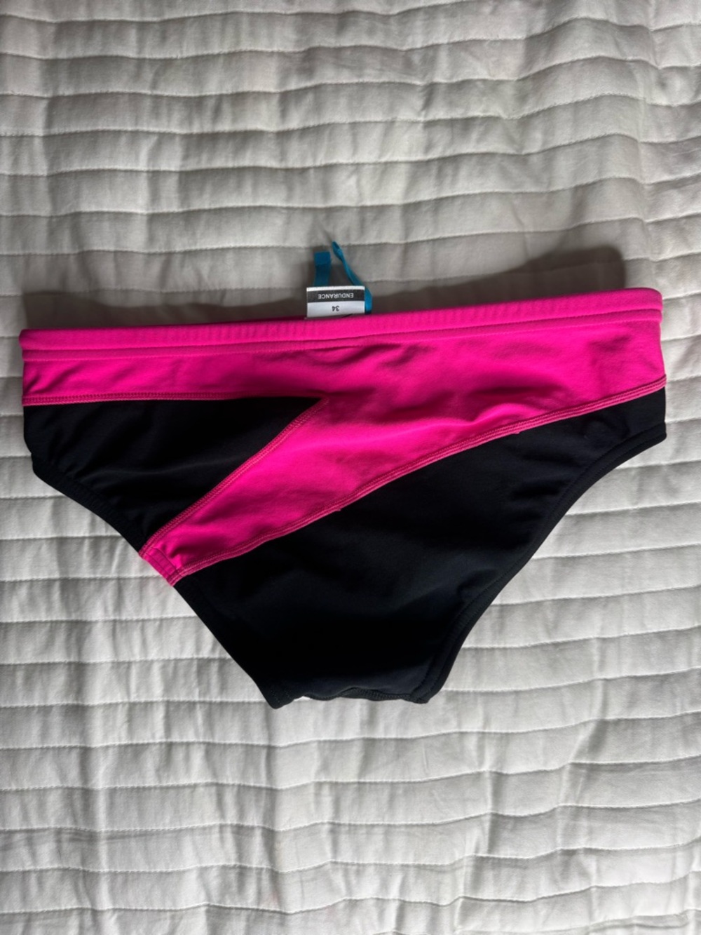 Speedo Men's Black and Hot Pink Swim Trunks - Picture 2 of 3